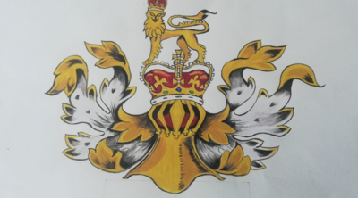 Drawing of royal crest