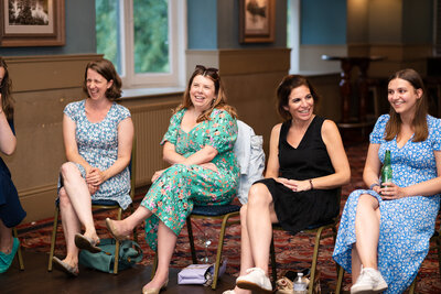 Guests have a great time together in singing class 