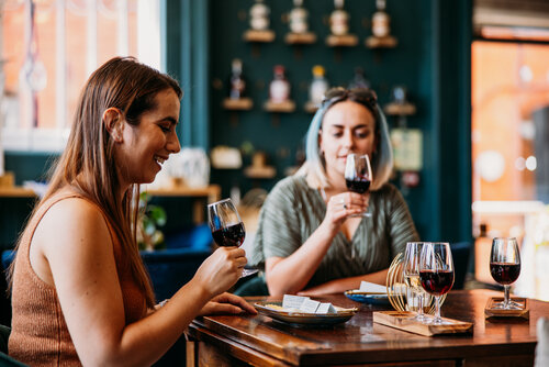 wine and cheese flight at Kask