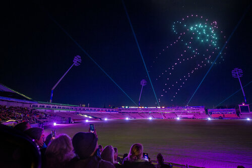 Evolution drone light show drone dinosaur