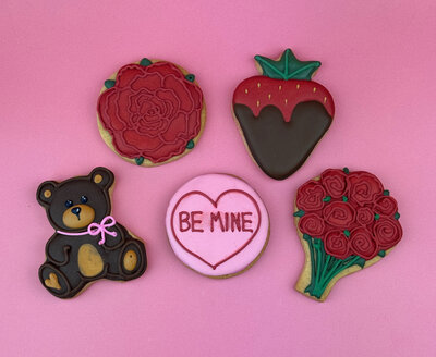 Colourful cookies with sweet designs