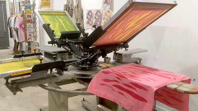 Bright and Cheery Screen Printing in Action