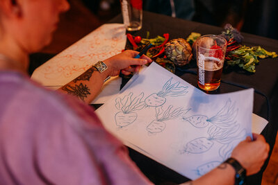 Art in Progress: Sketching Veggies Over a Pint