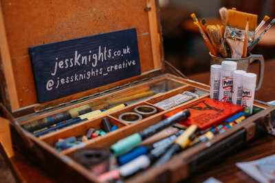 Creative toolkit brimming with arty essentials