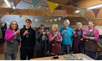 Joyful crafting class with handmade treasures