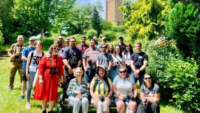 Cheery group on a sunny photography adventure