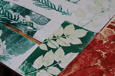 Green botanical foliage inspired prints