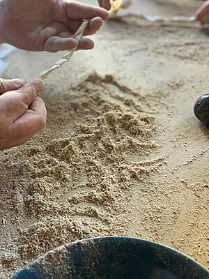 Guest makes their incense blend in workshop