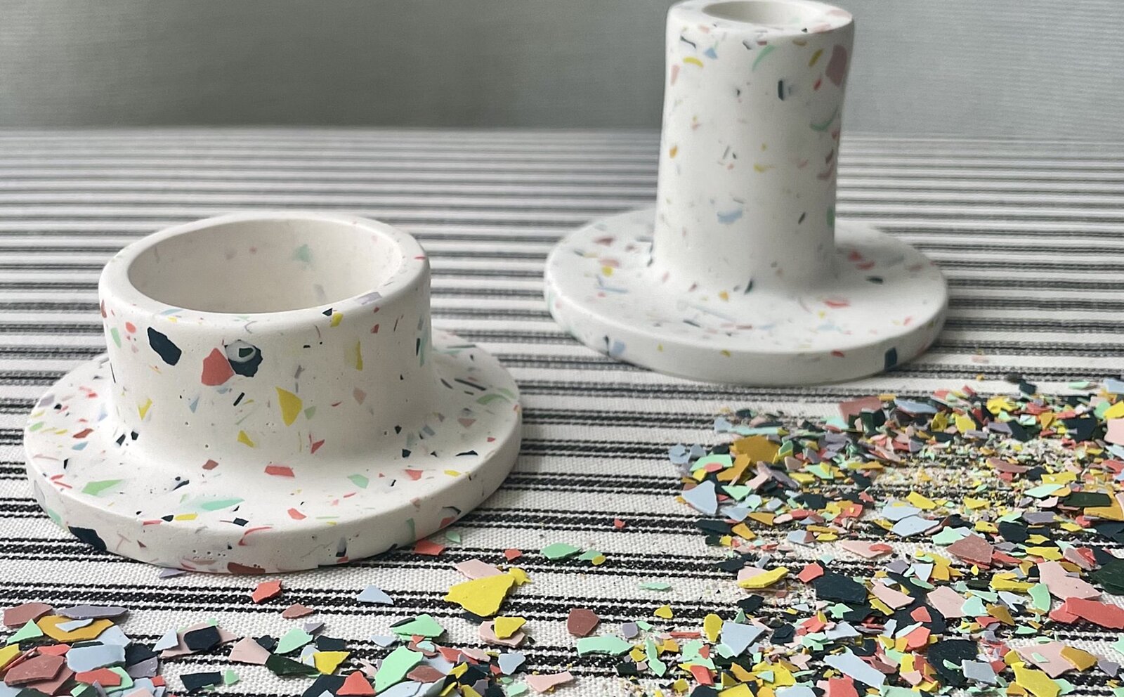 Make jesmonite terrazzo candle holders Yuup