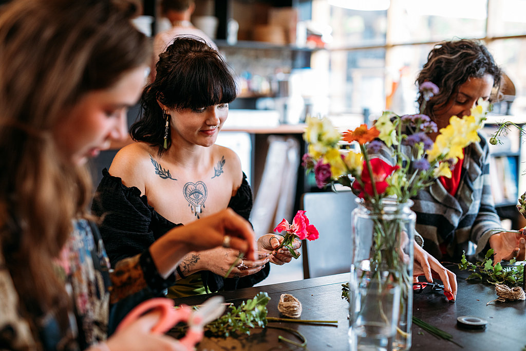 Flower crown making in Bristol